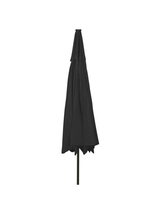 Zahradní slunečník s LED osvětlením 400 cm černý