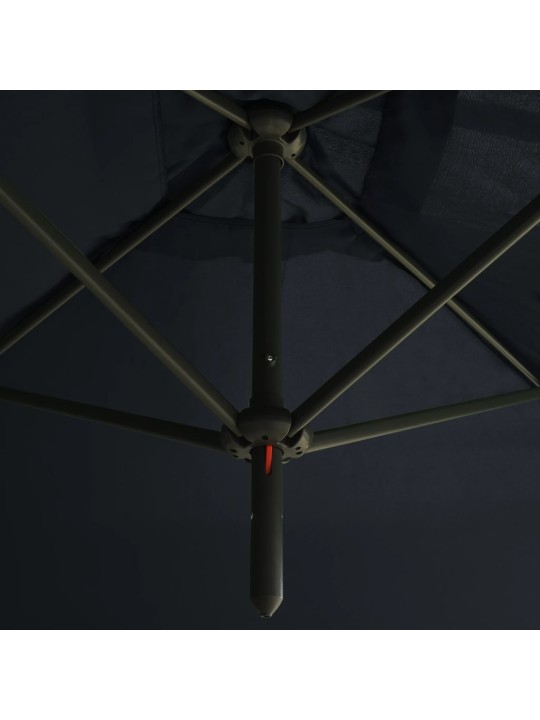 Dvojitý zahradní slunečník s ocelovou tyčí antracit 600x300 cm