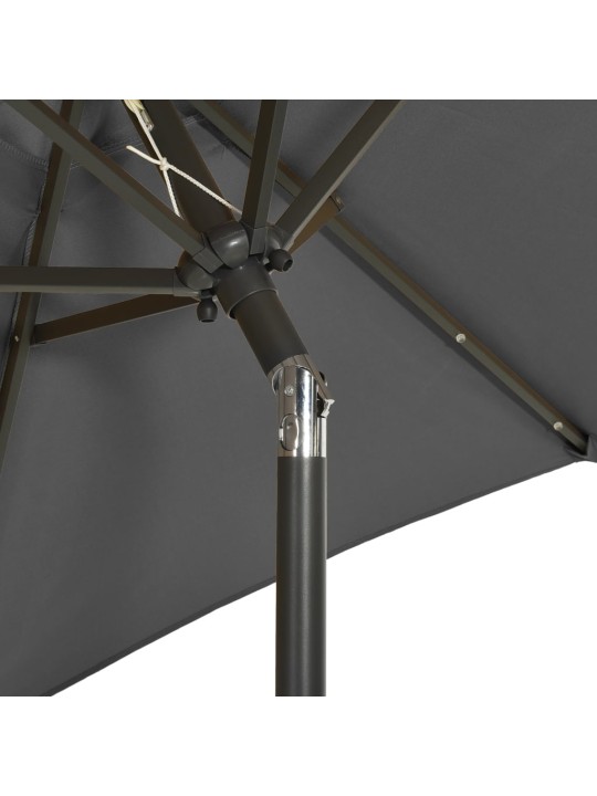 Zahradní slunečník s LED osvětlením antracit 200x211 cm hliník