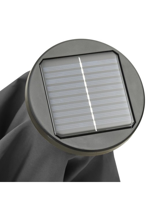 Zahradní slunečník s LED osvětlením antracit 200x211 cm hliník