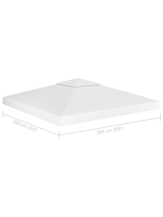 Dvojitá střecha na altán 310 g/m² 3 x 3 m bílá