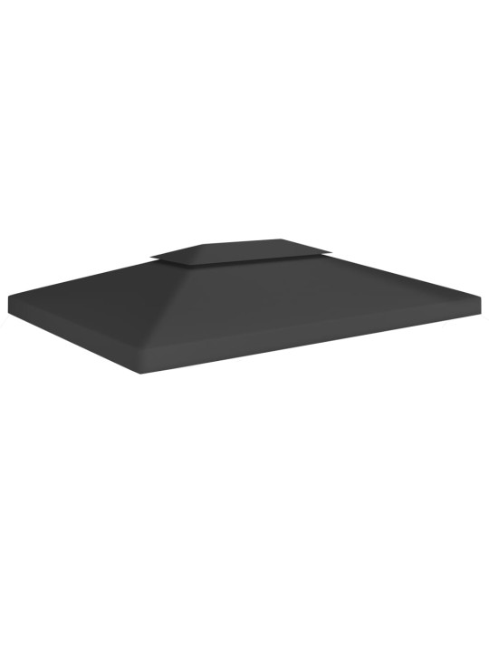 Dvojitá střecha na altán 310 g/m² 4 x 3 m černá
