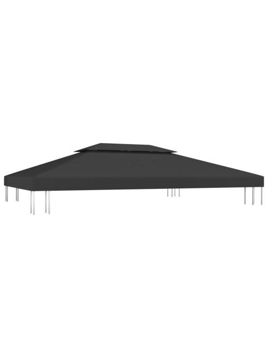 Dvojitá střecha na altán 310 g/m² 4 x 3 m černá