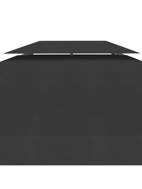 Dvojitá střecha na altán 310 g/m² 4 x 3 m černá