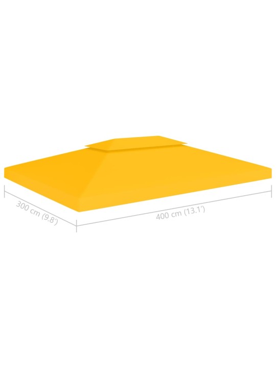 Dvojitá střecha na altán 310 g/m² 4 x 3 m žlutá