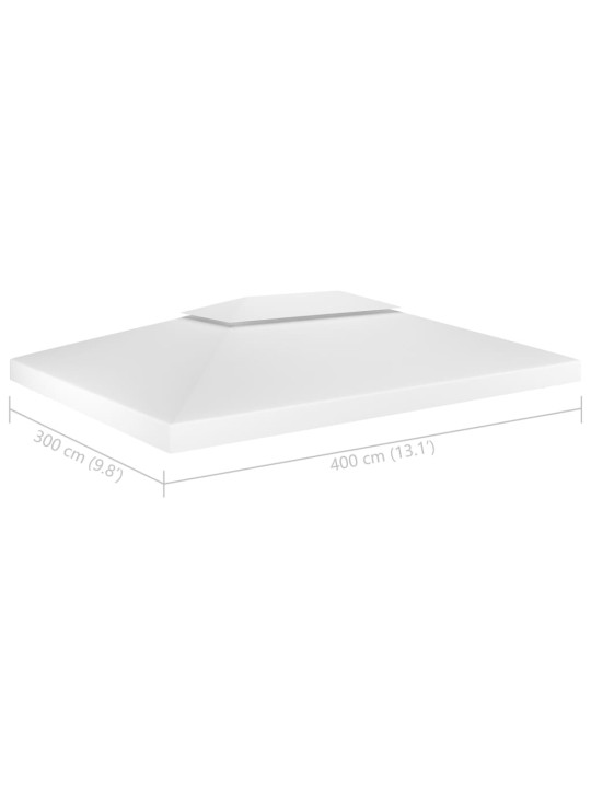 Dvojitá střecha na altán 310 g/m² 4 x 3 m bílá