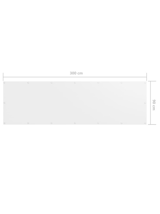 Balkónová zástěna bílá 90 x 300 cm oxfordská látka