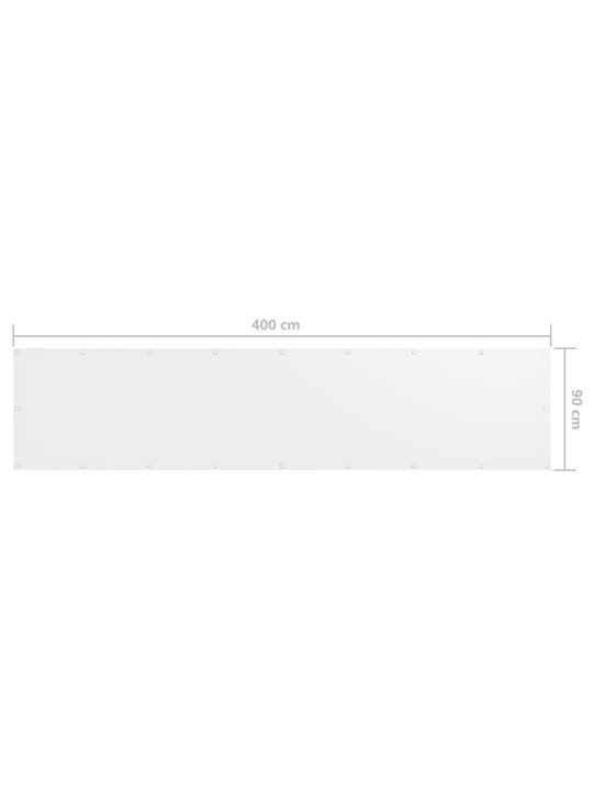 Balkónová zástěna bílá 90 x 400 cm oxfordská látka