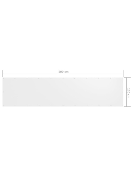 Balkónová zástěna bílá 120 x 500 cm oxfordská látka