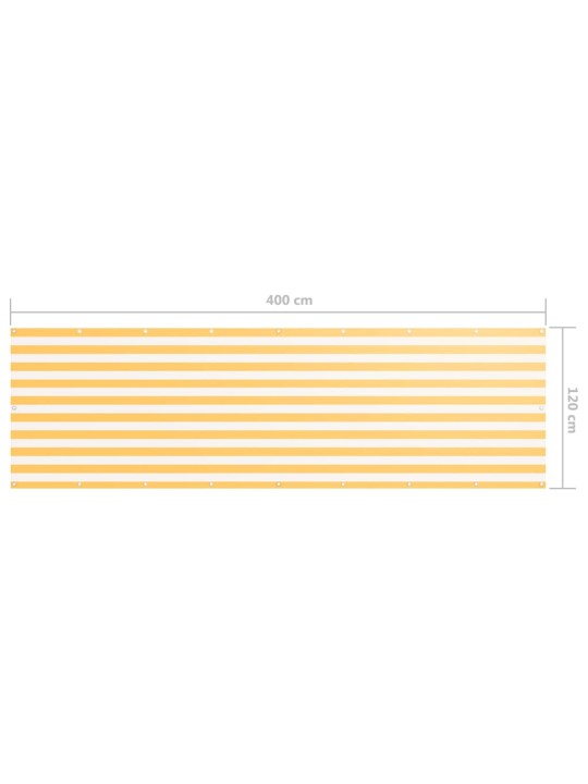 Balkónová zástěna bílo-žlutá 120 x 400 cm oxfordská látka