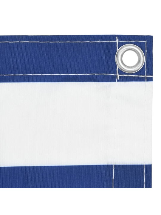 Balkónová zástěna bílá a modrá 90 x 500 cm oxfordská látka