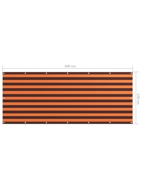 Balkónová zástěna oranžovo-hnědá 120 x 300 cm oxfordská látka