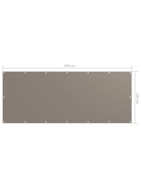 Balkónová zástěna taupe 120 x 300 cm oxfordská látka