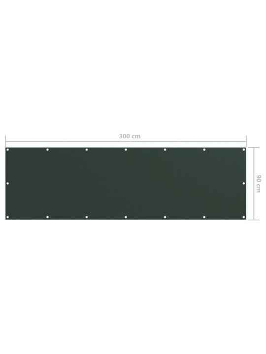 Balkónová zástěna tmavě zelená 90 x 300 cm oxfordská látka