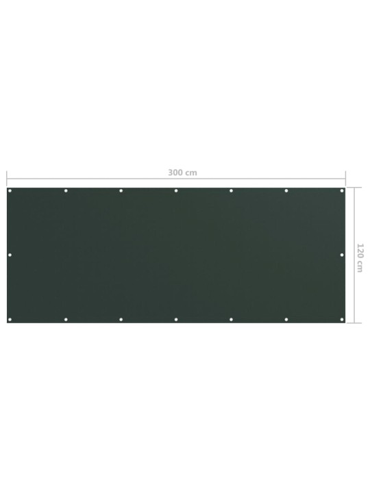 Balkónová zástěna tmavě zelená 120 x 300 cm oxfordská látka