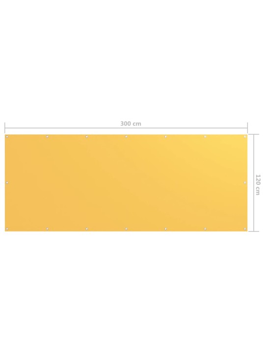 Balkónová zástěna žlutá 120 x 300 cm oxfordská látka