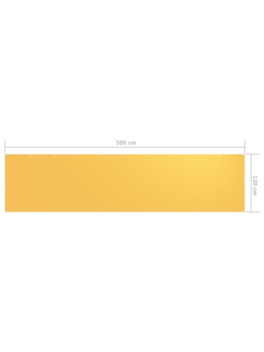 Balkónová zástěna žlutá 120 x 500 cm oxfordská látka