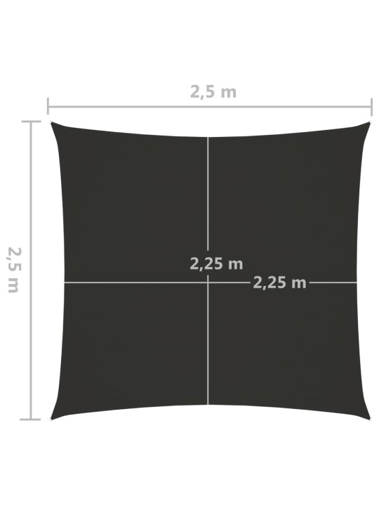 Stínicí plachta oxfordská látka čtvercová 2,5x2,5 m antracitová