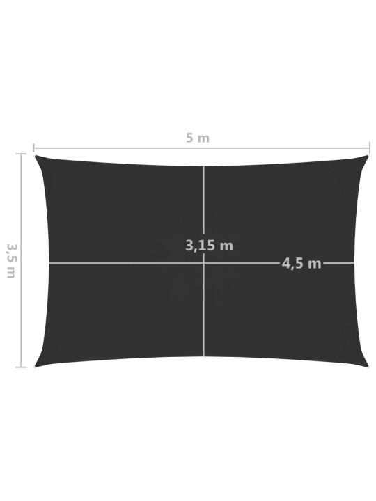 Stínící plachta oxfordská látka obdélníková 3,5x5 m antracitová