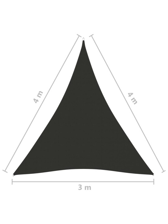 Stínící plachta oxford trojúhelníková 3 x 4 x 4 m antracitová