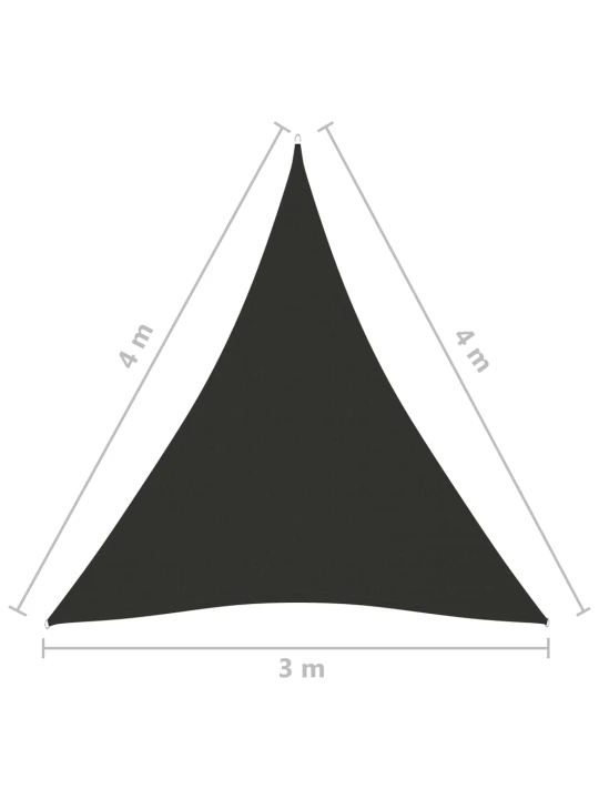 Stínící plachta oxford trojúhelníková 3 x 4 x 4 m antracitová