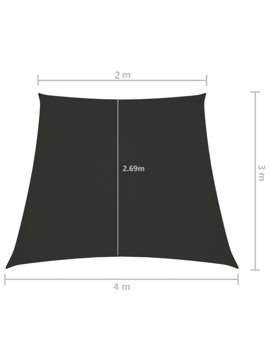 Stínicí plachta oxfordská látka lichoběžník 2/4x3 m antracitová