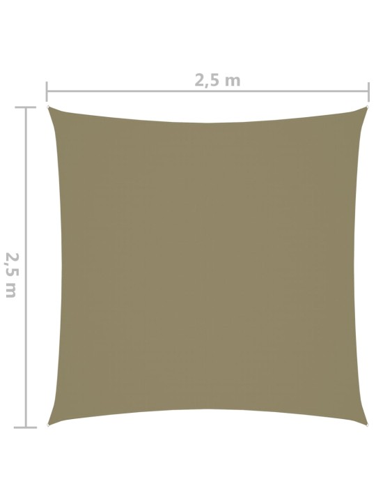 Stínící plachta oxfordská látka čtvercová 2,5 x 2,5 m béžová