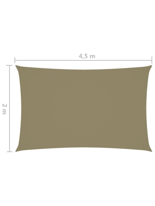 Stínící plachta oxfordská látka obdélníková 2 x 4,5 m béžová