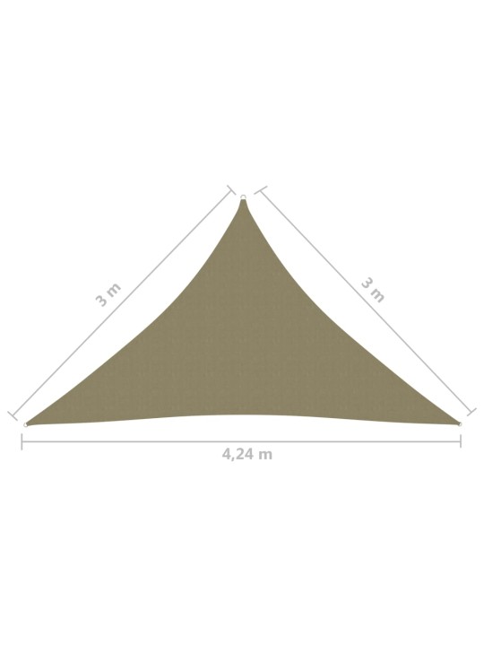Stínící plachta oxfordská látka trojúhelník 3x3x4,24 m béžová