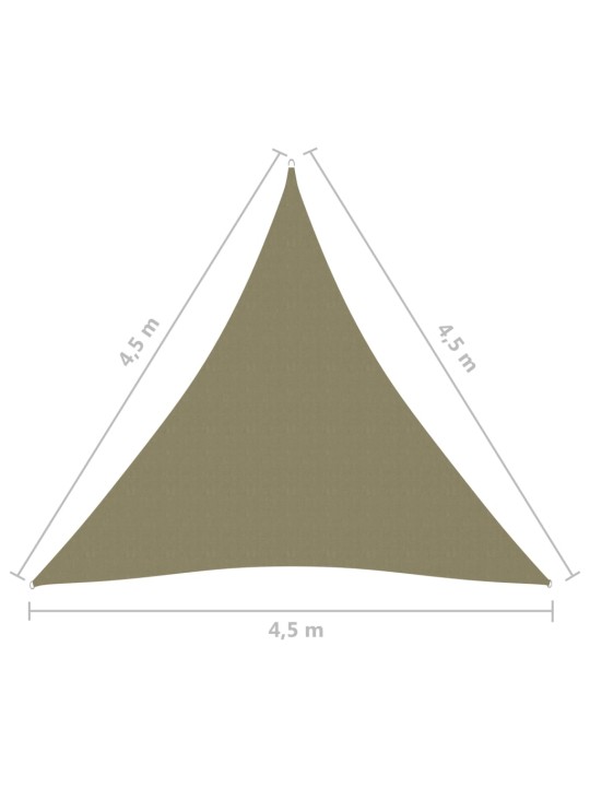 Stínící plachta oxford trojúhelníková 4,5 x 4,5 x 4,5 m béžová