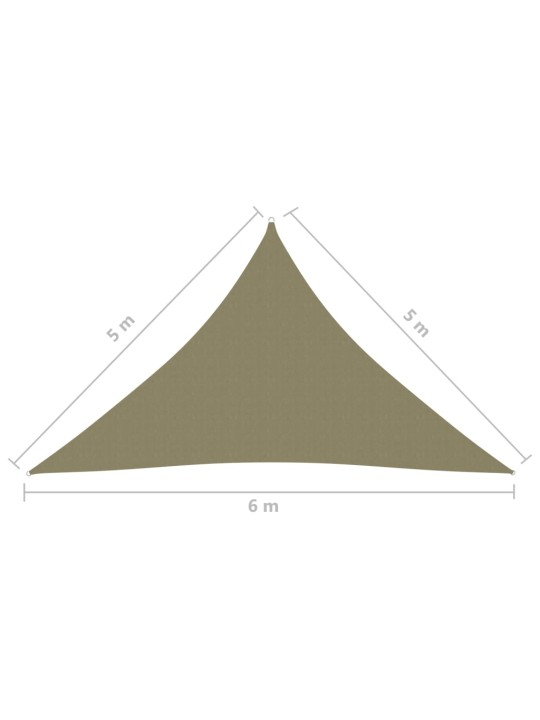 Stínící plachta oxfordská látka trojúhelníková 5x5x6 m béžová