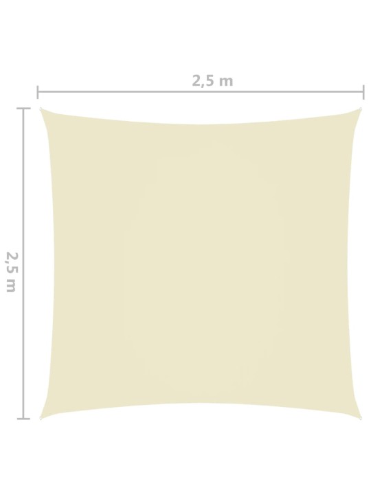 Stínící plachta oxfordská látka čtvercová 2,5 x 2,5 m krémová