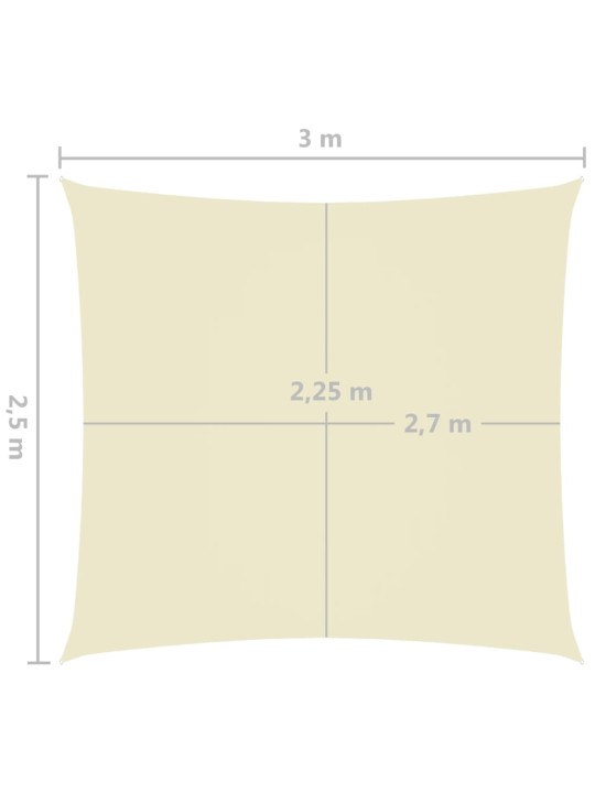 Stínící plachta oxfordská látka obdélníková 2,5 x 3 m krémová