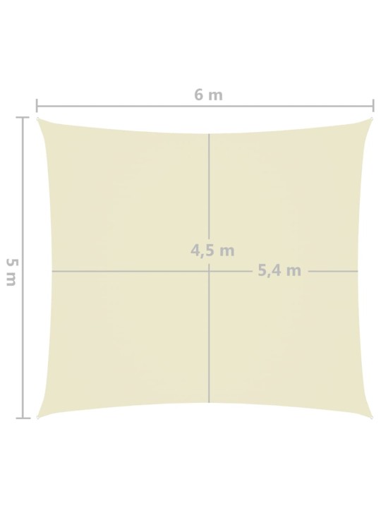 Stínící plachta oxfordská látka obdélníková 5 x 6 m krémová