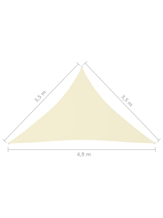 Stínící plachta oxford trojúhelníková 3,5x3,5x4,9 m krémová