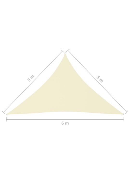 Stínící plachta oxfordská látka trojúhelníková 5x5x6 m krémová