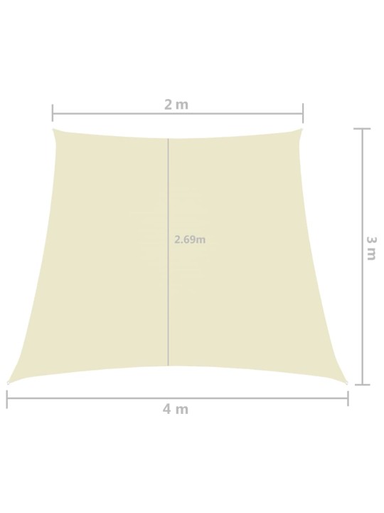 Stínicí plachta oxfordská látka lichoběžník 2/4 x 3 m krémová