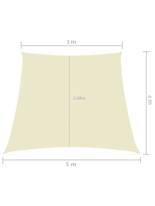 Stínicí plachta oxfordská látka lichoběžník 3/5 x 4 m krémová