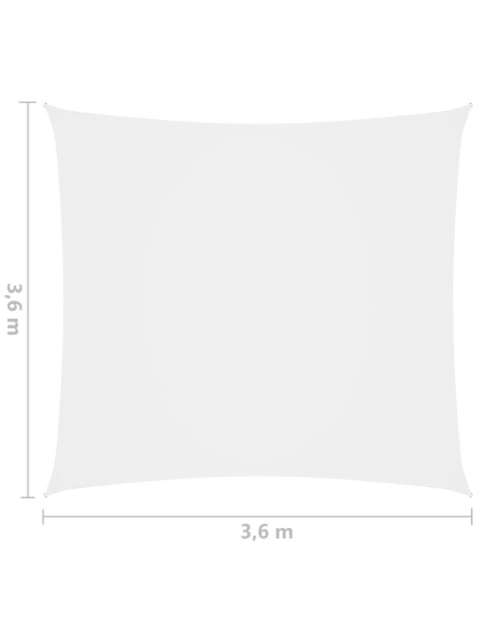 Stínící plachta oxfordská látka čtvercová 3,6 x 3,6 m bílá