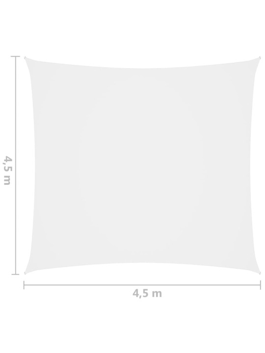 Stínící plachta oxfordská látka čtvercová 4,5 x 4,5 m bílá