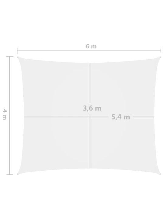 Stínící plachta oxfordská látka obdélníková 4 x 6 m bílá