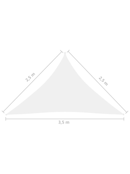 Stínící plachta oxfordská látka trojúhelník 2,5x2,5x3,5 m bílá