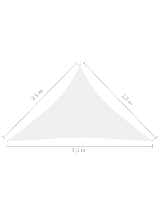 Stínící plachta oxfordská látka trojúhelník 2,5x2,5x3,5 m bílá