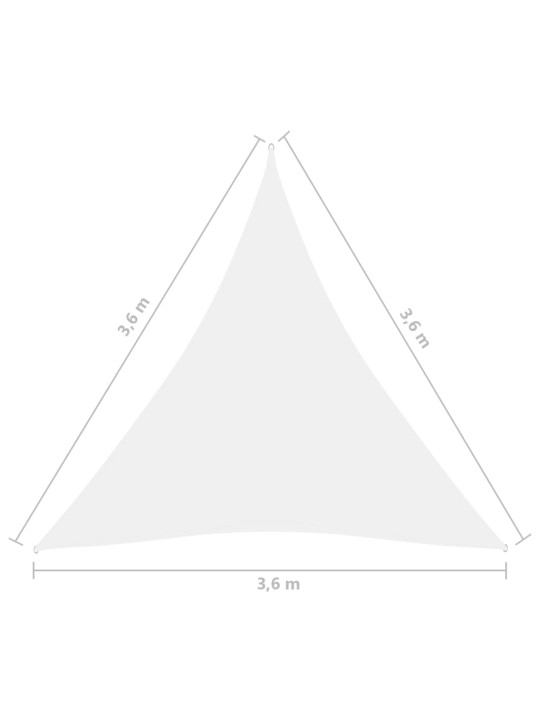 Stínící plachta oxfordská látka trojúhelník 3,6x3,6x3,6 m bílá