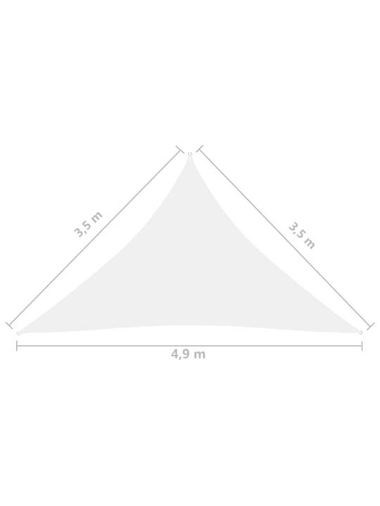 Stínící plachta oxfordská látka trojúhelník 3,5x3,5x4,9 m bílá