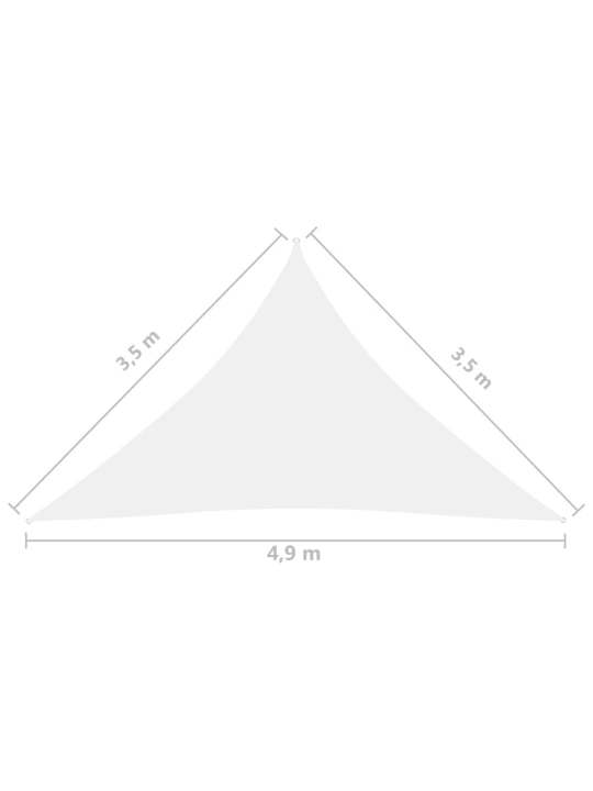 Stínící plachta oxfordská látka trojúhelník 3,5x3,5x4,9 m bílá