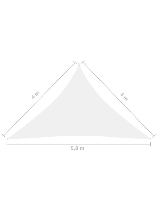 Stínící plachta oxfordská látka trojúhelník 4 x 4 x 5,8 m bílá