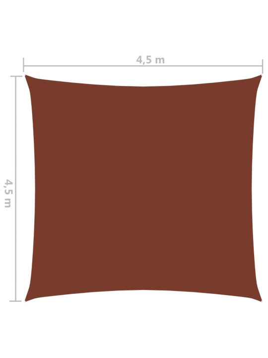 Stínící plachta oxfordská látka čtvercová 4,5 x 4,5 m cihlová