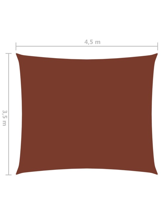 Stínící plachta oxfordská látka obdélníková 3,5 x 4,5 m cihlová