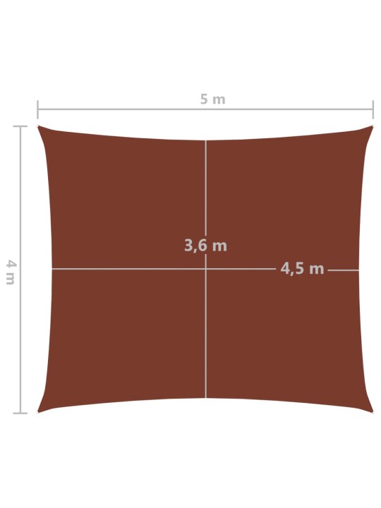 Stínící plachta oxfordská látka obdélníková 4 x 5 m cihlová